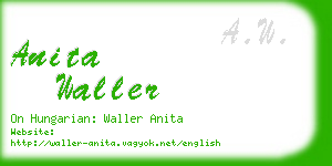 anita waller business card